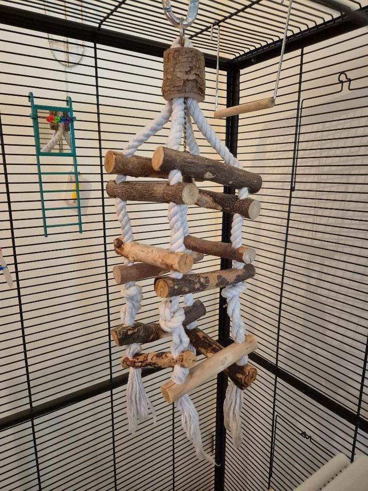 Klimtoren touw ladder en klimcirkel, Dieren en Toebehoren, Vogels | Toebehoren, Zo goed als nieuw, Kooi-accessoires, Ophalen of Verzenden