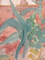 Zuid Europese tuin aquarel jaren 40/60, Antiek en Kunst, Kunst | Tekeningen en Foto's, Verzenden