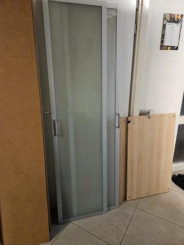 IKEA PAX Melkglas Deuren – 3 stuks (195x50 cm) 