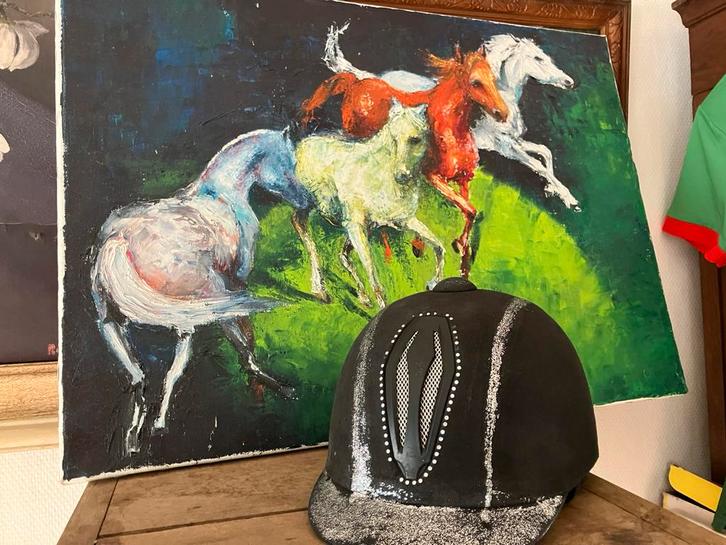 Cap EQUESTRIAN MT 53, Broek mt 152/158 FOUGANZA, Dieren en Toebehoren, Paardrijkleding, Cap, Dressuur, Ophalen