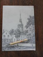 oude Prent Raamsdonksveer  kerk met oude haven  +/- 1900, Ophalen of Verzenden, Zo goed als nieuw, Gebouw, Voor 1940