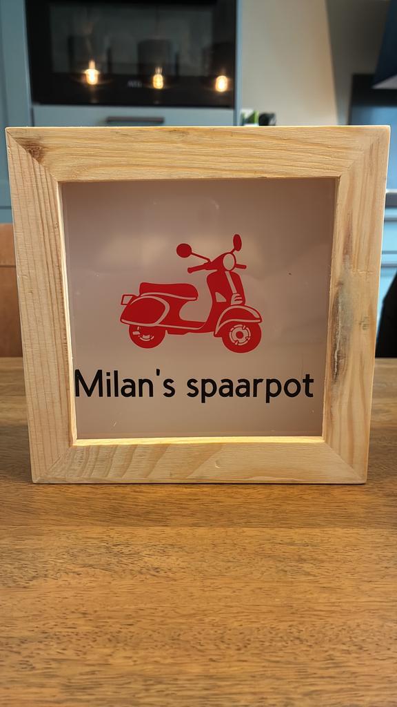 Houten spaarpot, Verzamelen, Spaarpotten, Nieuw, Overige thema's, Hout, Ophalen of Verzenden