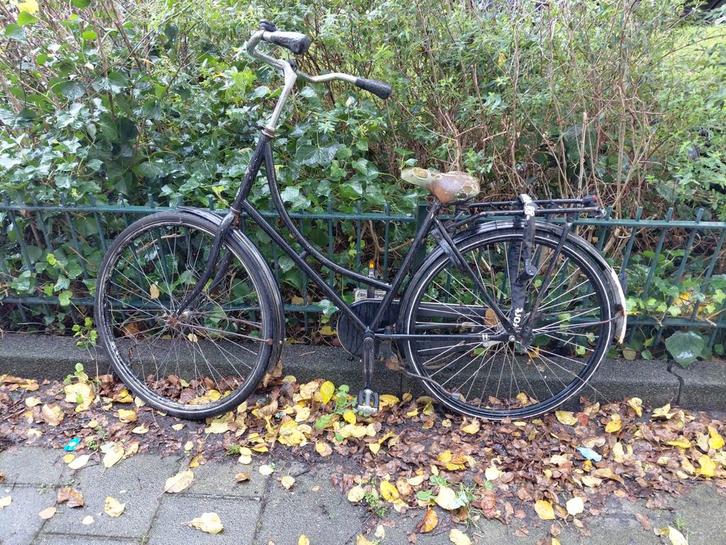 Fiets en fietskarretje om te recyclen/repareren, Fietsen en Brommers, Fietsen | Dames | Omafietsen, Gebruikt, Ophalen