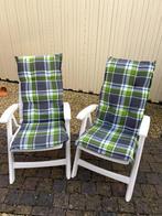 2 x  Hartmann tuinstoelen met kussen, Tuin en Terras, Tuinstoelen, Ophalen of Verzenden, Gebruikt, Kunststof, Inklapbaar