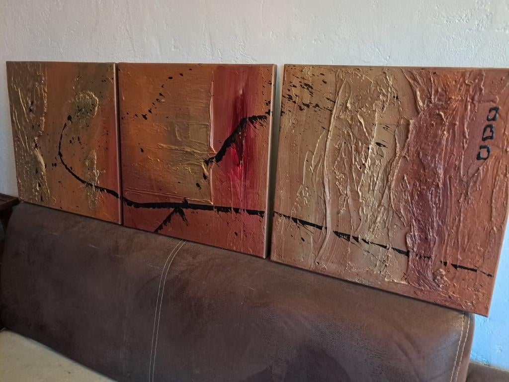 Drieluik Paul Sinus TEAB, Antiek en Kunst, Kunst | Schilderijen | Abstract, Ophalen of Verzenden