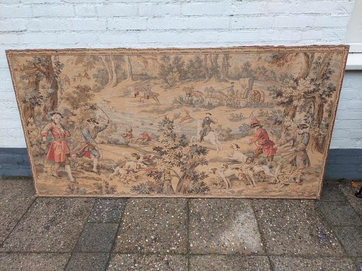 Gobelin Frans - Jachttafereel, Antiek en Kunst, Antiek | Kleden en Textiel, Ophalen