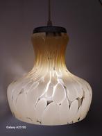 Antieke hanglamp geel Clichy glas, Ophalen of Verzenden