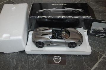 1:18 PORSCHE 918 SPYDER small mirror grey Minichamps WRH beschikbaar voor biedingen