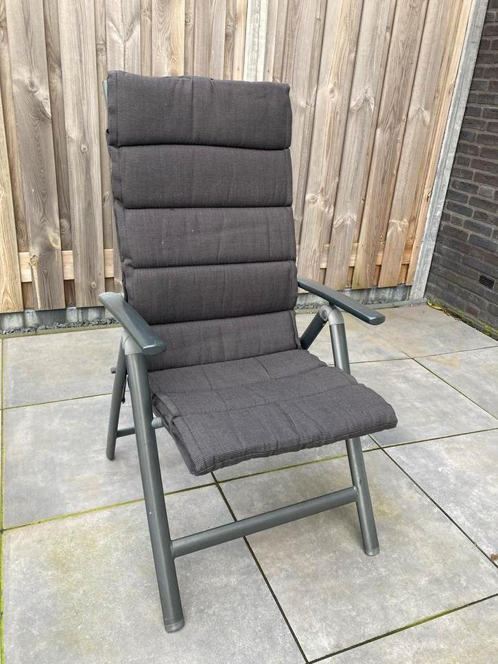 6x P&R Design Tuinstoel met Kussen, Tuin en Terras, Tuinstoelen, Gebruikt, Aluminium, Inklapbaar, Ophalen