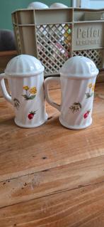 Handgeschilderd peper en zout stel, Ophalen of Verzenden, Gebruikt, Overige materialen, Los bestek