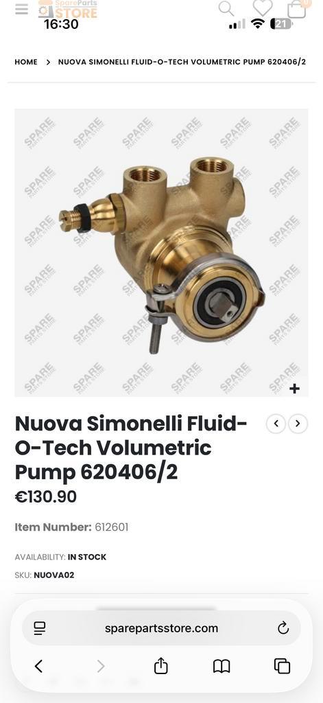 Fluid-o-tech Nuova Waterpomp - Flow Control, 300W, Witgoed en Apparatuur, Koffiemachine-accessoires, Ophalen of Verzenden