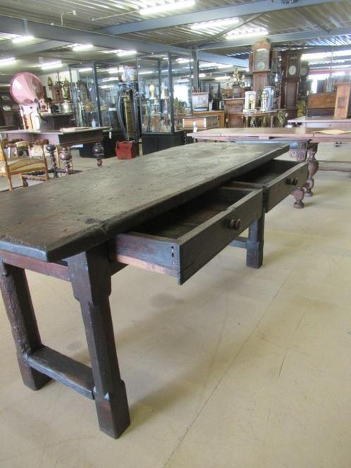 Oer 11581 VROEG 18e eeuwse Spaanse tafel met 2 laden, Antiek en Kunst, Antiek | Meubels | Tafels, Ophalen