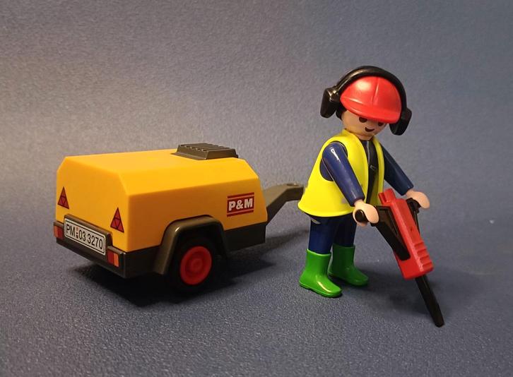 Playmobil 3270 Bouwvakker Met Drilboor, Kinderen en Baby's, Speelgoed | Playmobil, Zo goed als nieuw, Ophalen of Verzenden