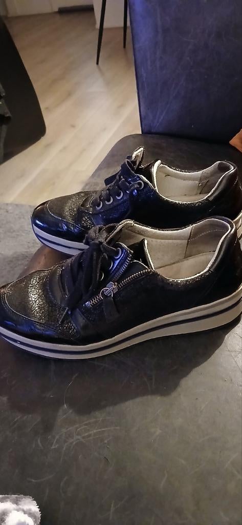FEYN  Mooie sneakers met rits en veter mt 39, Verzenden, Zwart, FEYN, Sneakers of Gympen