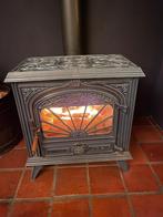 Franco Belge houtkachel grijs blauw geëmailleerd emaille, Ophalen, Gebruikt, Houtkachel, Vrijstaand