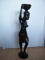 Afrikaanse Vrouw Houtsnijwerk Beeld - 78 cm - Bruin - zgan, Antiek en Kunst, Kunst | Beelden en Houtsnijwerken, Ophalen of Verzenden