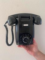Oude zwarte PTT wandtelefoon, Ophalen of Verzenden, Gebruikt, Met draaischijf