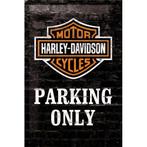 Harley Davidson parking only relief reclamebord van metaal
