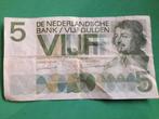 Vijf gulden biljet Vondel 1966, Ophalen of Verzenden, 5 gulden, Los biljet