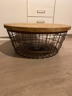 Ronde houten bijzettafel, Huis en Inrichting, Ophalen, Zo goed als nieuw, Rond, Minder dan 55 cm