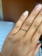14 karaat gouden ring smaragd, Sieraden, Tassen en Uiterlijk, Ringen, Ophalen of Verzenden, Zo goed als nieuw, Goud, Dame