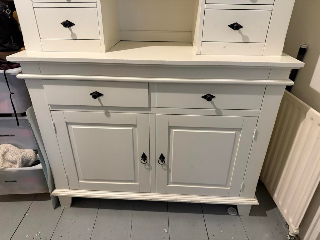 Witte buffetkast met opbergruimte, Antiek en Kunst, Ophalen of Verzenden