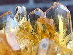 Prachtige glanzende amberkleurig seleniet kristallen, Ophalen of Verzenden, Mineraal