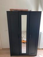 IKEA Brimnes kledingkast 3-deurs zwart, 100 tot 150 cm, Met hangruimte, 150 tot 200 cm, 50 tot 75 cm