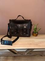 Bruine Leren Schoudertas Vintage, Sieraden, Tassen en Uiterlijk, Tassen | Damestassen, Ophalen of Verzenden, Gebruikt, Bruin, Schoudertasje