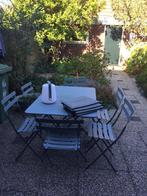 fermob tuinset bistrostoelen 4 kussens tuintafel, Ophalen, Gebruikt, Eettafel, 6 zitplaatsen