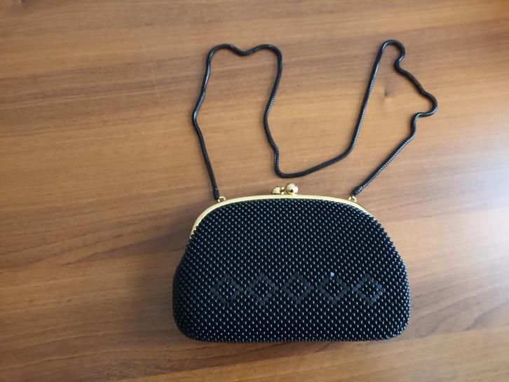 vintage avondtasje, Sieraden, Tassen en Uiterlijk, Tassen | Damestassen, Zo goed als nieuw, Avondtasje, Zwart, Ophalen of Verzenden