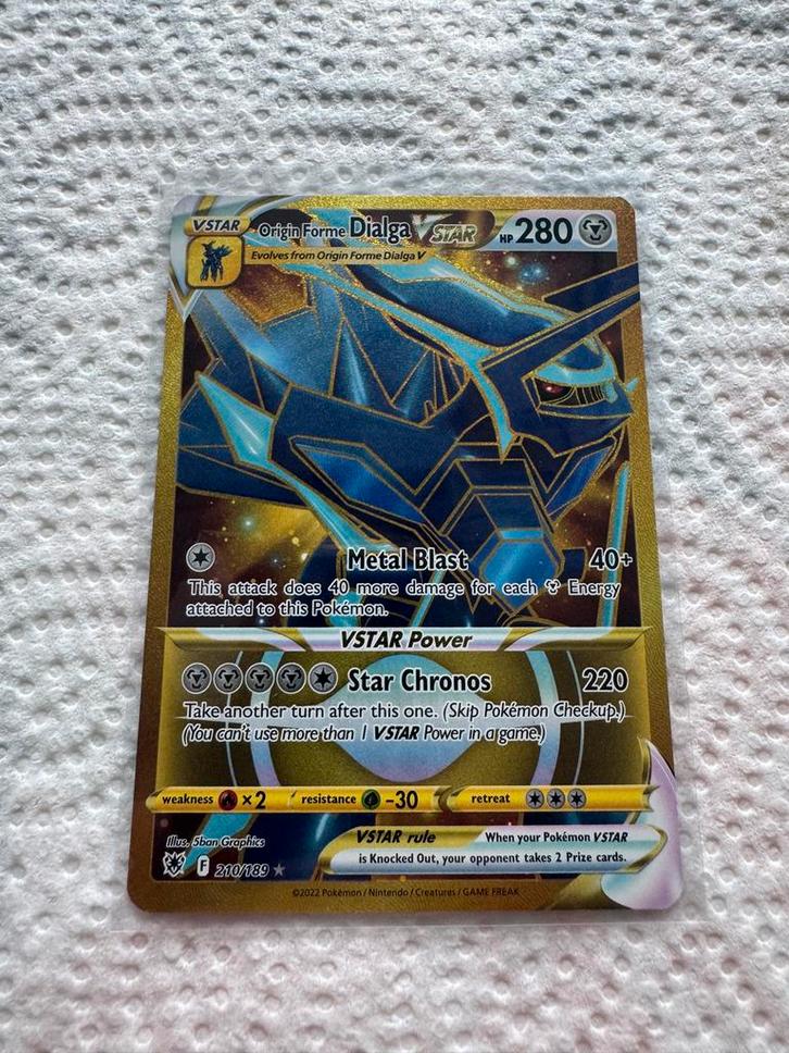 Origin Forme Dialga VSTAR 210/198 - Zeldzame Pokémonkaart!, Hobby en Vrije tijd, Verzamelkaartspellen | Pokémon, Nieuw, Losse kaart