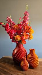 Oranje roze duo kleur vazen vaas spiraal 3D, Huis en Inrichting, Woonaccessoires | Vazen, Ophalen of Verzenden, Nieuw, Minder dan 50 cm