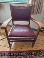 Leren stoelen met armleuning 2st, Antiek en Kunst, Ophalen