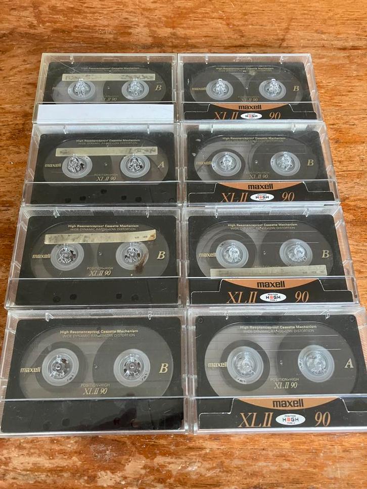 8 Maxell XLII90 1991-1993 gebruikt, Cd's en Dvd's, Cassettebandjes, Gebruikt, Overige genres, 2 t/m 25 bandjes, Ophalen of Verzenden