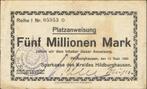 Duits noodgeld 5 verschillende biljetten van 5 miljoen mark, Verzenden, Duitsland