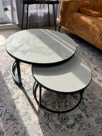 Salontafel Set van 2 - Rond - Modern, Huis en Inrichting, Tafels | Salontafels, Ophalen, Rond, 50 tot 100 cm, Zo goed als nieuw
