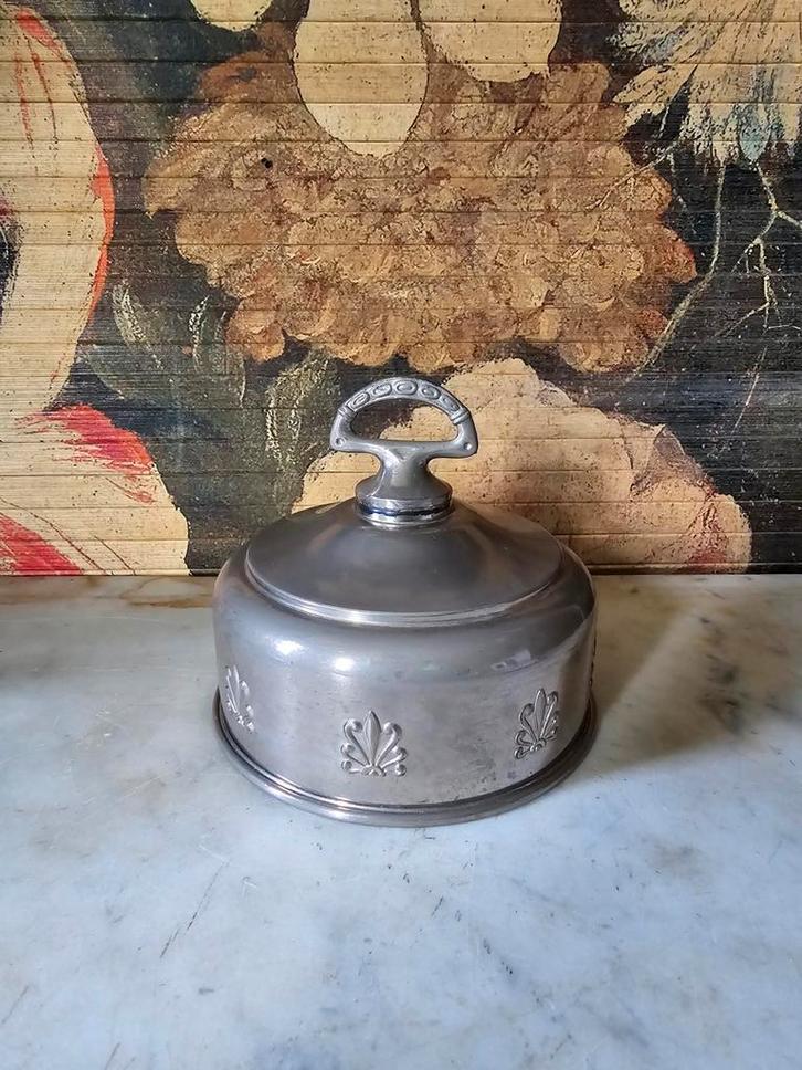 Oude verzilverde boterkoeler cloche, Antiek en Kunst, Antiek | Keukenbenodigdheden, Ophalen of Verzenden