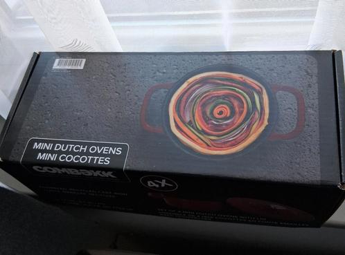 4 x mini gietijzeren pannetjes met deksel (Combekk), Huis en Inrichting, Keuken | Potten en Pannen, Nieuw, Pannenset, Gietijzer