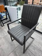 Eetkamerstoel Zwart Leer, Huis en Inrichting, Stoelen, Ophalen, Gebruikt, Zwart, Metaal