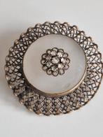 Vintage broche met camphor glas. Koper., Ophalen of Verzenden, Gebruikt, Koper