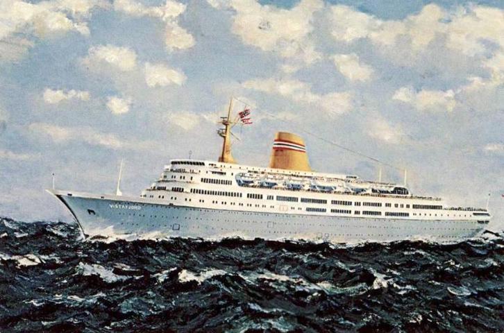 Passagiersschip Vistafjord - Norwegian America Line, Verzamelen, Scheepvaart, Zo goed als nieuw, Kaart, Foto of Prent, Ophalen of Verzenden