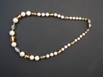 Vintage ketting met glaskralen en parels, Verzenden, Zo goed als nieuw, Wit, Overige materialen