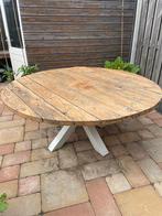 Grote ronde houten buitentafel van 180cm diameter, Ophalen, Gebruikt, Rond, Hout