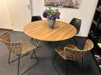 Design stoelen Dutch Bone & Made by Woood bij ronde eettafel, Ophalen, 100 tot 150 cm, Kunststof, Rond