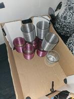 13 Waxinelichtjeshouders - Gratis!, Overige materialen, Gebruikt, Ophalen of Verzenden, Rood