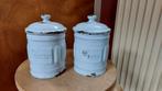 2 Vintage Emaille Voorraadpotten - Sucre Chicoree, Ophalen of Verzenden