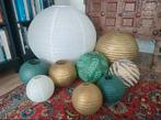 🏮 21 Lampionnen | Wit, goud en groen, Ophalen, Zo goed als nieuw, Versiering, Geboorte of Huwelijk
