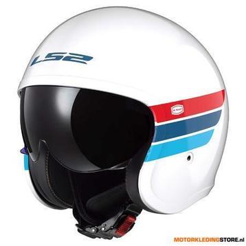 LS2 OF599 SPITFIRE II RETRO jethelm, Wit-Blauw-Rood beschikbaar voor biedingen