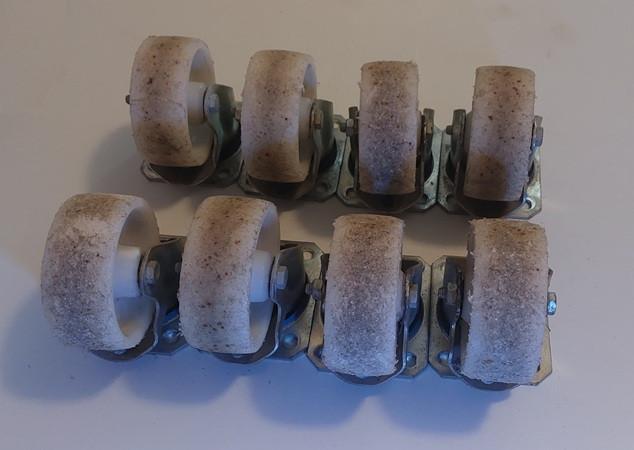 Gebruikte zwenkwielen, prijzen resp. € 3,00/€ 5,00 p/stuk, Doe-het-zelf en Verbouw, Zwenkwielen, Gebruikt, Ophalen of Verzenden